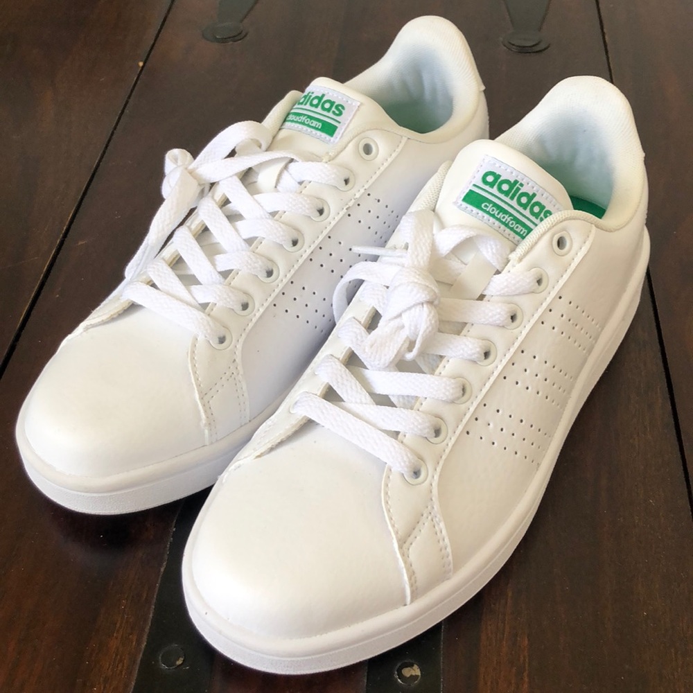 Adidas Neo Cloudfoam White Tennis Shoes